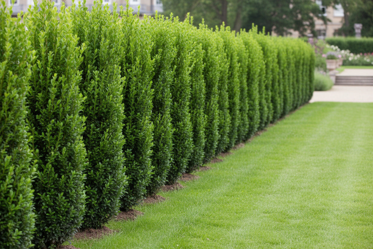 2x Säulenilex Fastigiata – 110–120 cm – immergrüne Säulenpflanze winterhart – Ilex crenata als Buchsbaum Ersatzx Säulenilex Fastigiata – Buchsbaum-Alternative, 110–120 cm