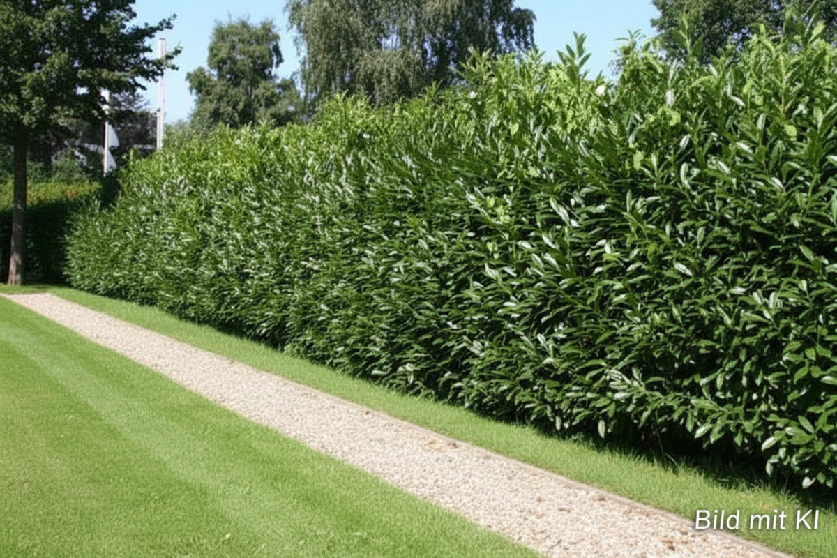 20x Kirschlorbeer Caucasica 30–40 cm im 1,3L Topf – Winterharte, Immergrüne Heckenpflanzen | Prunus laurocerasus Caucasica