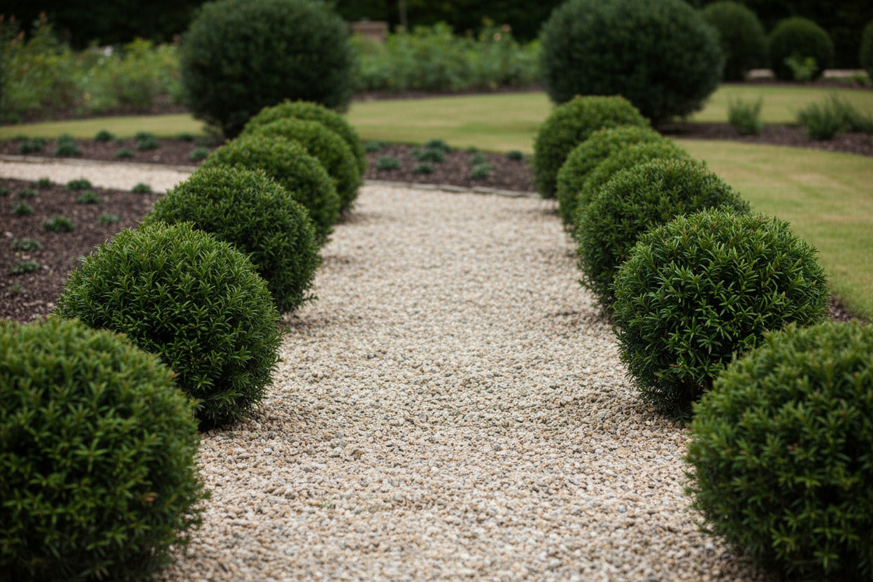 2 Eiben Kugeln – Taxus baccata, Kugeleibe 30–35 cm | Immergrün & Winterhart