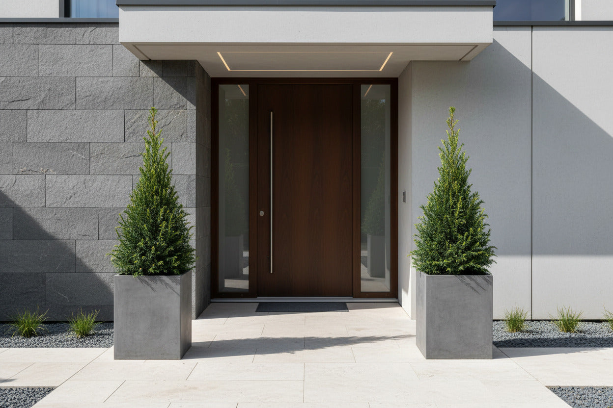 2x Taxus baccata Kegel – 80–90 cm inkl. Topf – winterharte Eibe – immergrüne Kegelform für Garten & Eingang