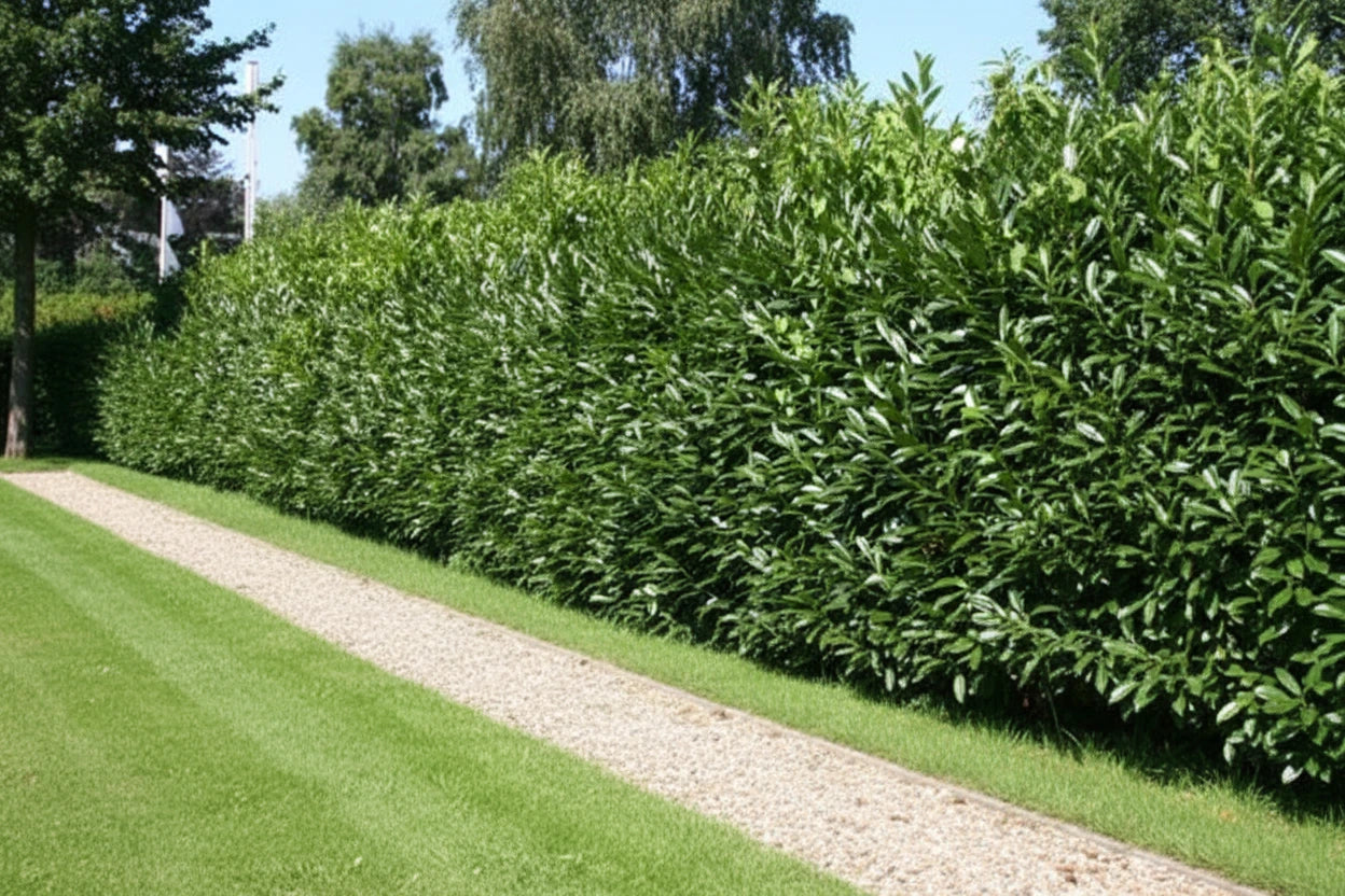 20x Kirschlorbeer Caucasica 30–40 cm im 1,3L Topf – Winterharte, Immergrüne Heckenpflanzen | Prunus laurocerasus Caucasica